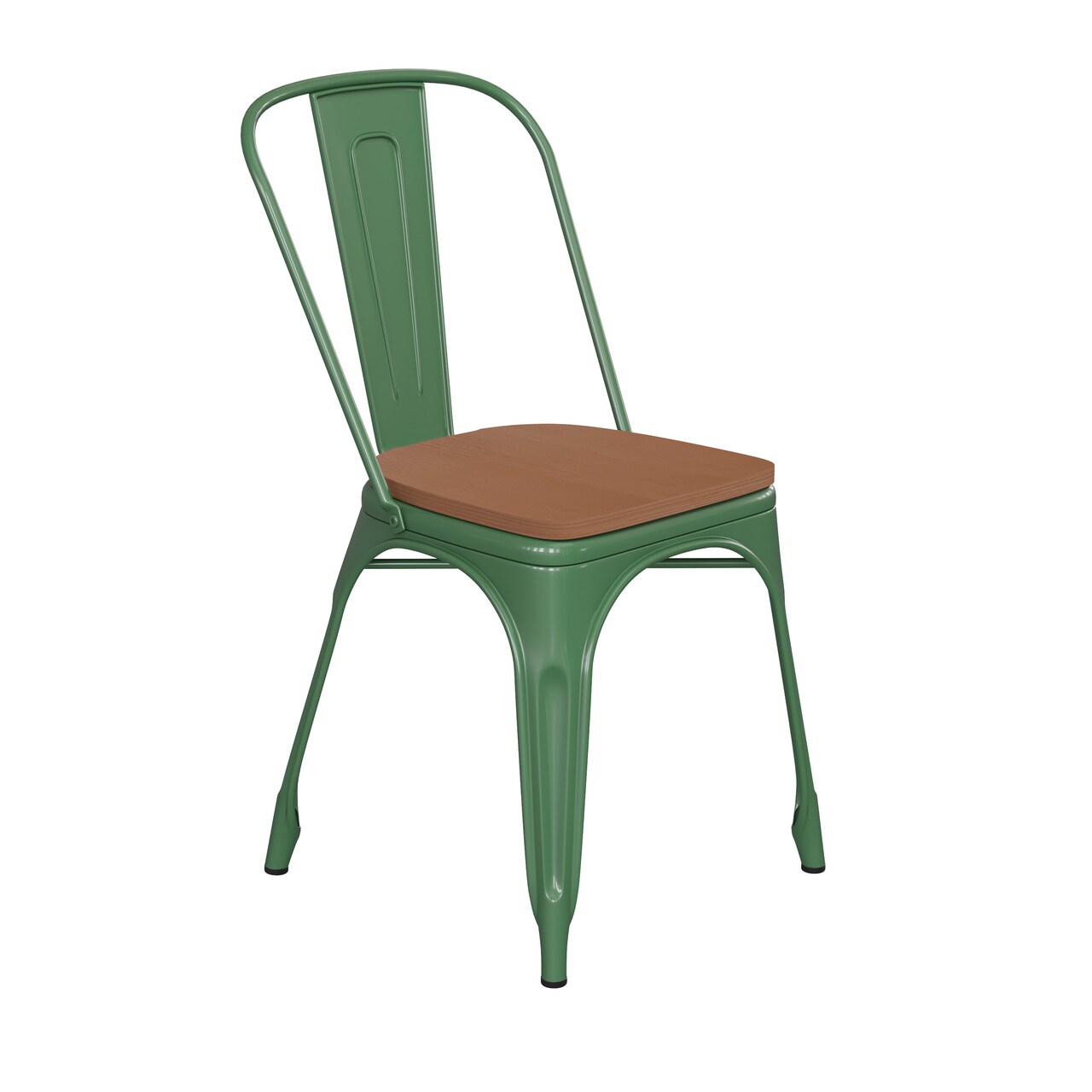 Emma and Oliver Perth Metal Stacking Dining Chairs with Poly Resin Seats for Indoor/Outdoor Use